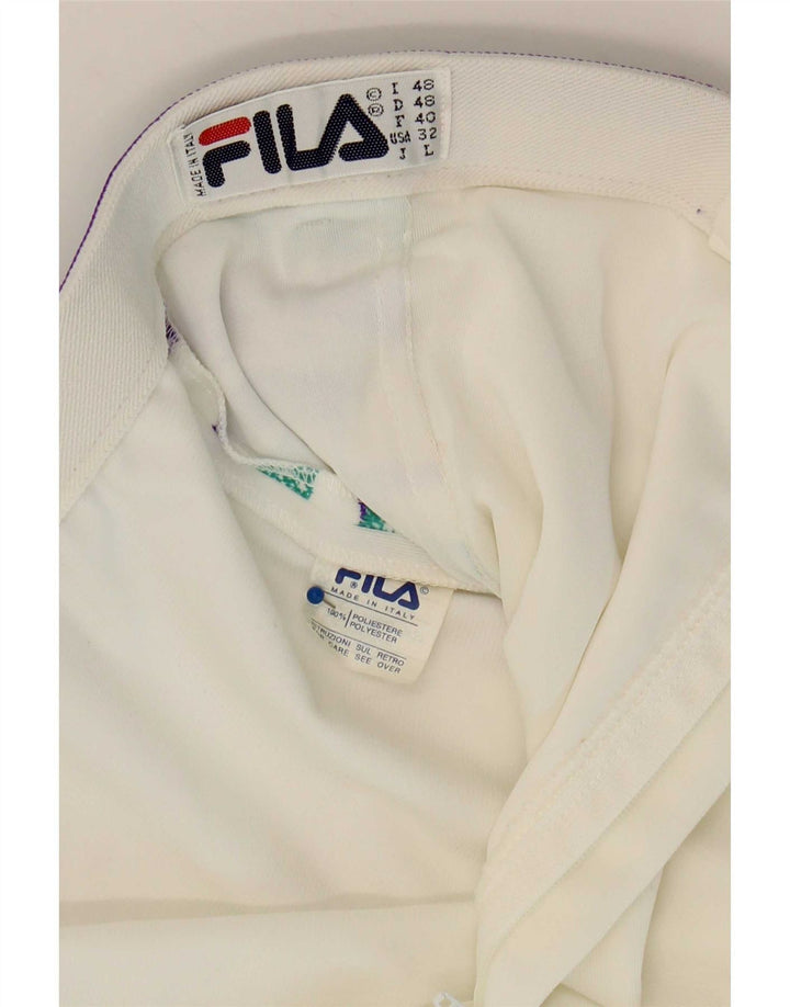 Pantaloncini casual da uomo Fila IT 48 Medium W32 Poliestere a righe bianche