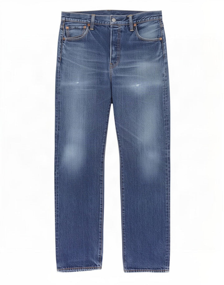 Jeans dritti invecchiati da uomo Levi's W34 L34 cotone blu