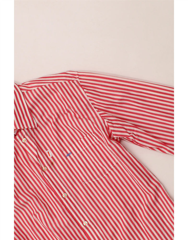 MARLBORO CLASSICS Mens Slim Fit Shirt Small Red Striped Cotton Vintage Marlboro Classics and Second-Hand Marlboro Classics from Messina Hembry 