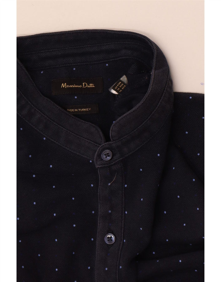 Polo da uomo Massimo Dutti XL blu navy maculato