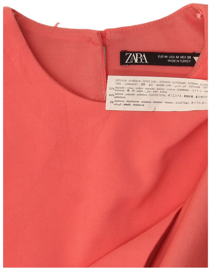 Top corto senza maniche da donna Zara UK 12 cotone rosa medio