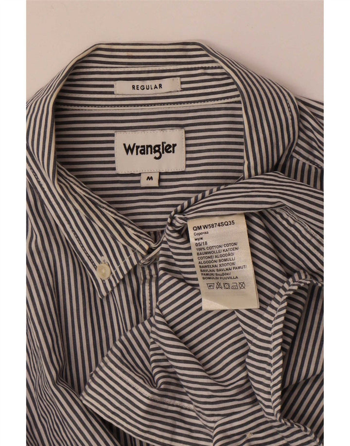 Camicia da uomo Wrangler vestibilità regolare in cotone gessato grigio medio