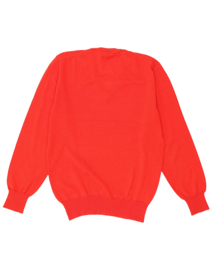 Maglione da uomo con scollo a V Ted Lapidus IT 46 piccolo rosso lana merino