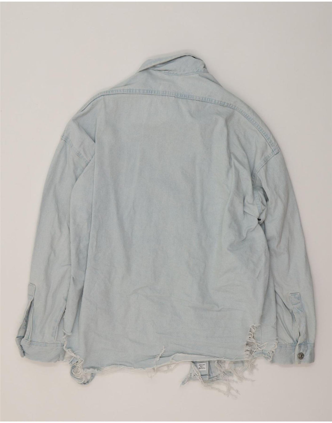 Camicia in denim oversize da donna ZARA UK 10 piccola in cotone blu