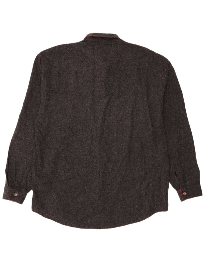Camicia vintage da uomo in flanella grande cotone nero