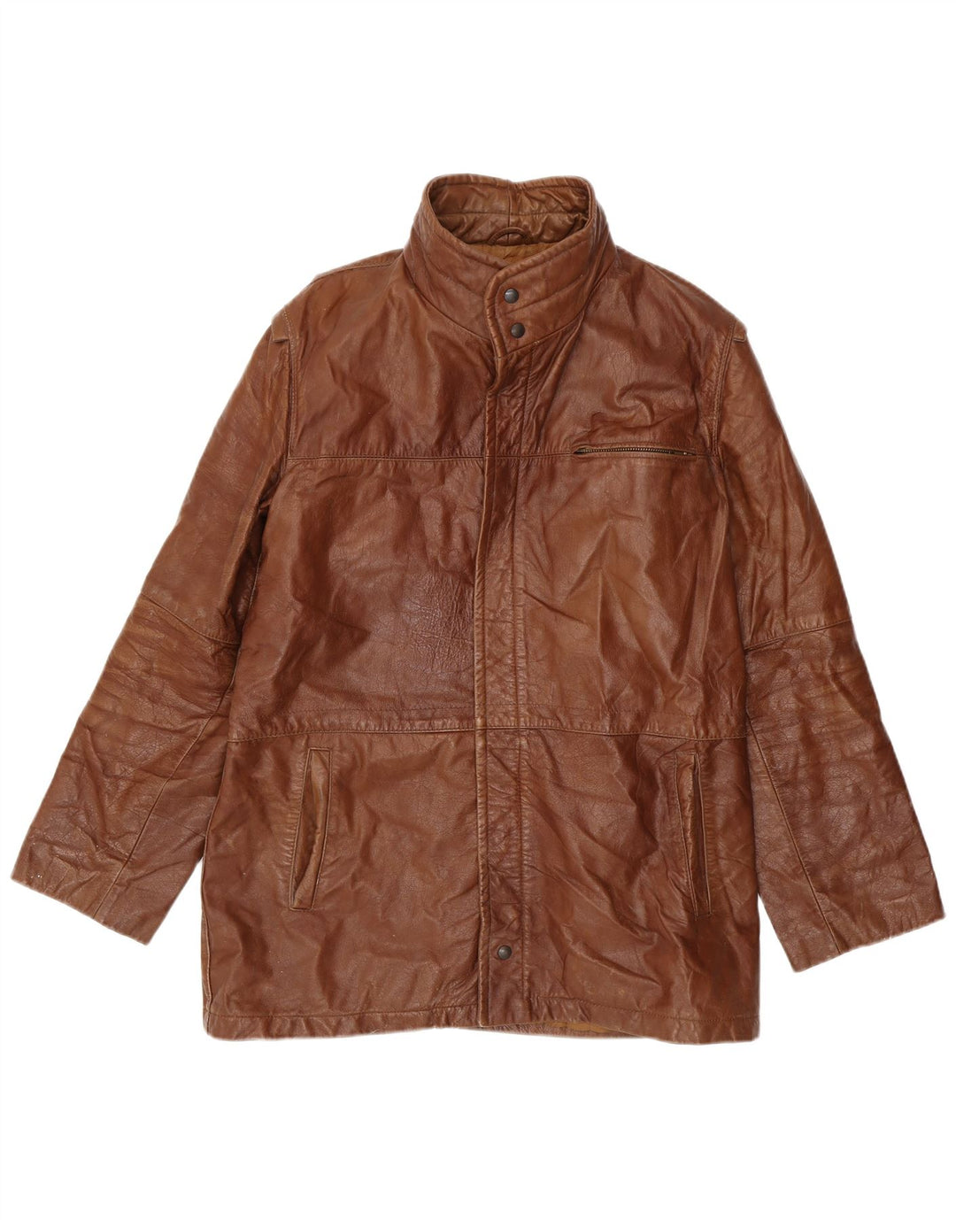 Giacca in pelle da uomo VINTAGE UK 38 Marrone medio