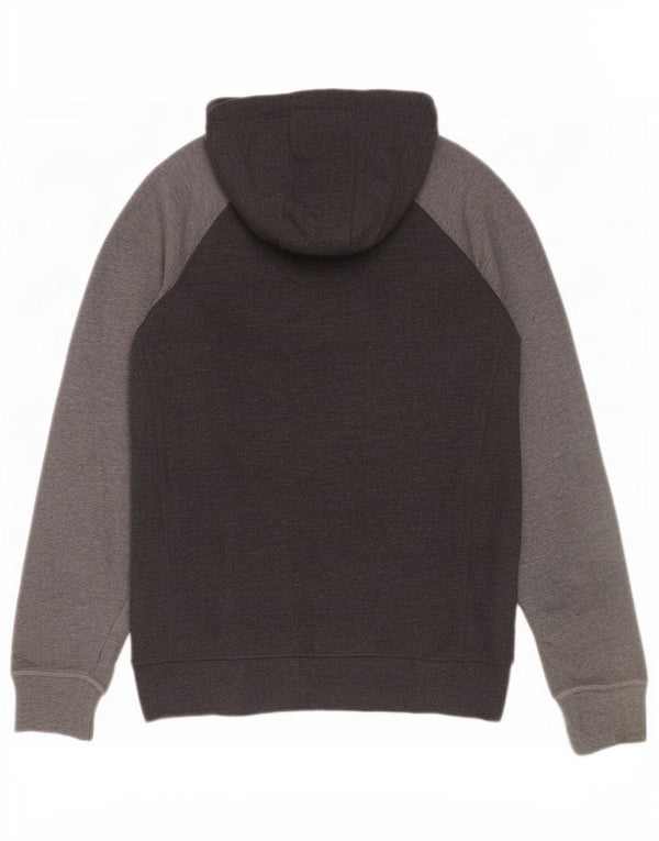 Felpa con cappuccio e zip grafica da uomo Superdry, in cotone color block grigio grande