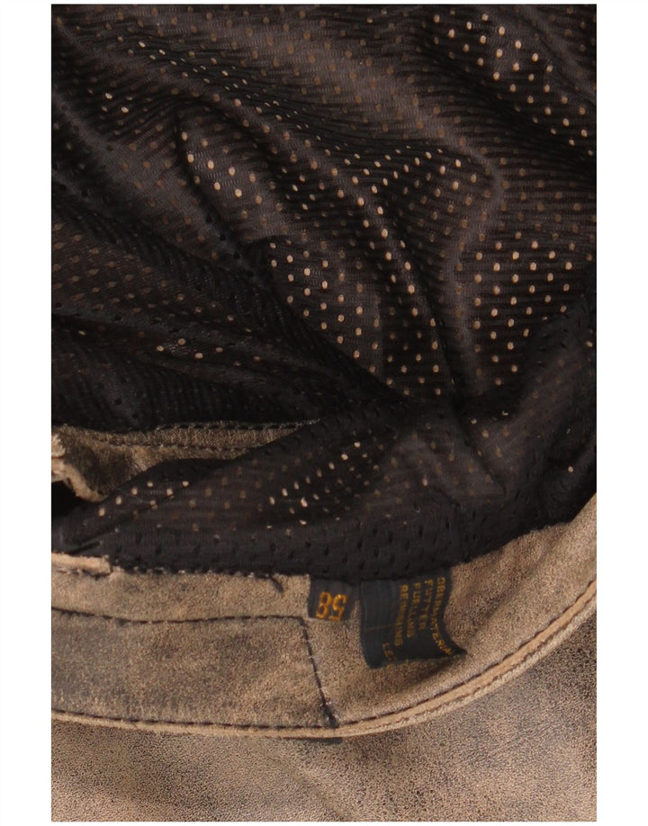 Pantaloni da motociclista da uomo MODEKA Taglia 58 3XL W36 L31 Pelle grigia tie-dye