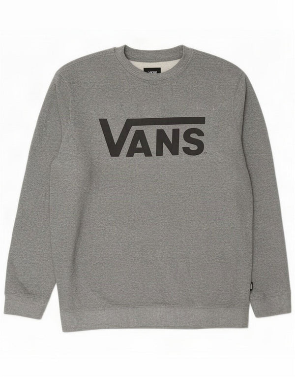 Vans Felpa con grafica da uomo Maglione XL Cotone grigio