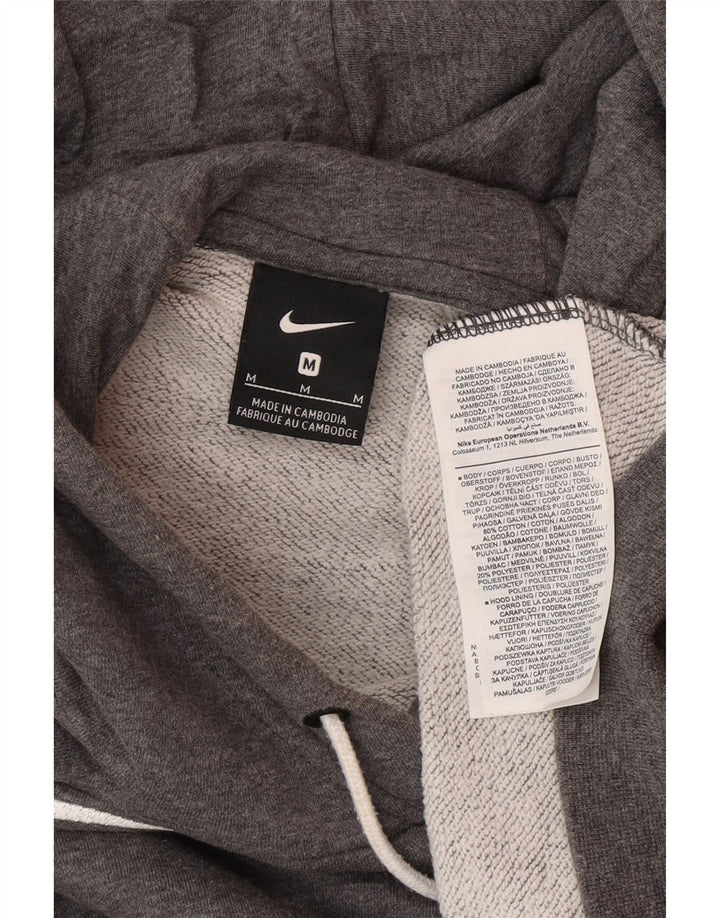 Felpa con cappuccio grafica da uomo NIKE in cotone grigio medio
