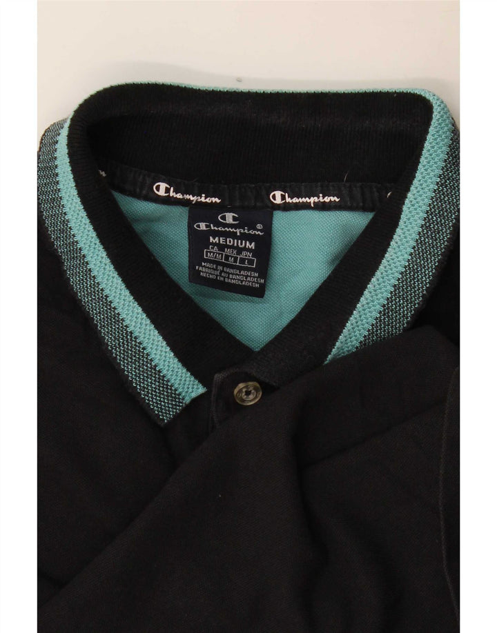 Polo da uomo Champion a righe medie nere