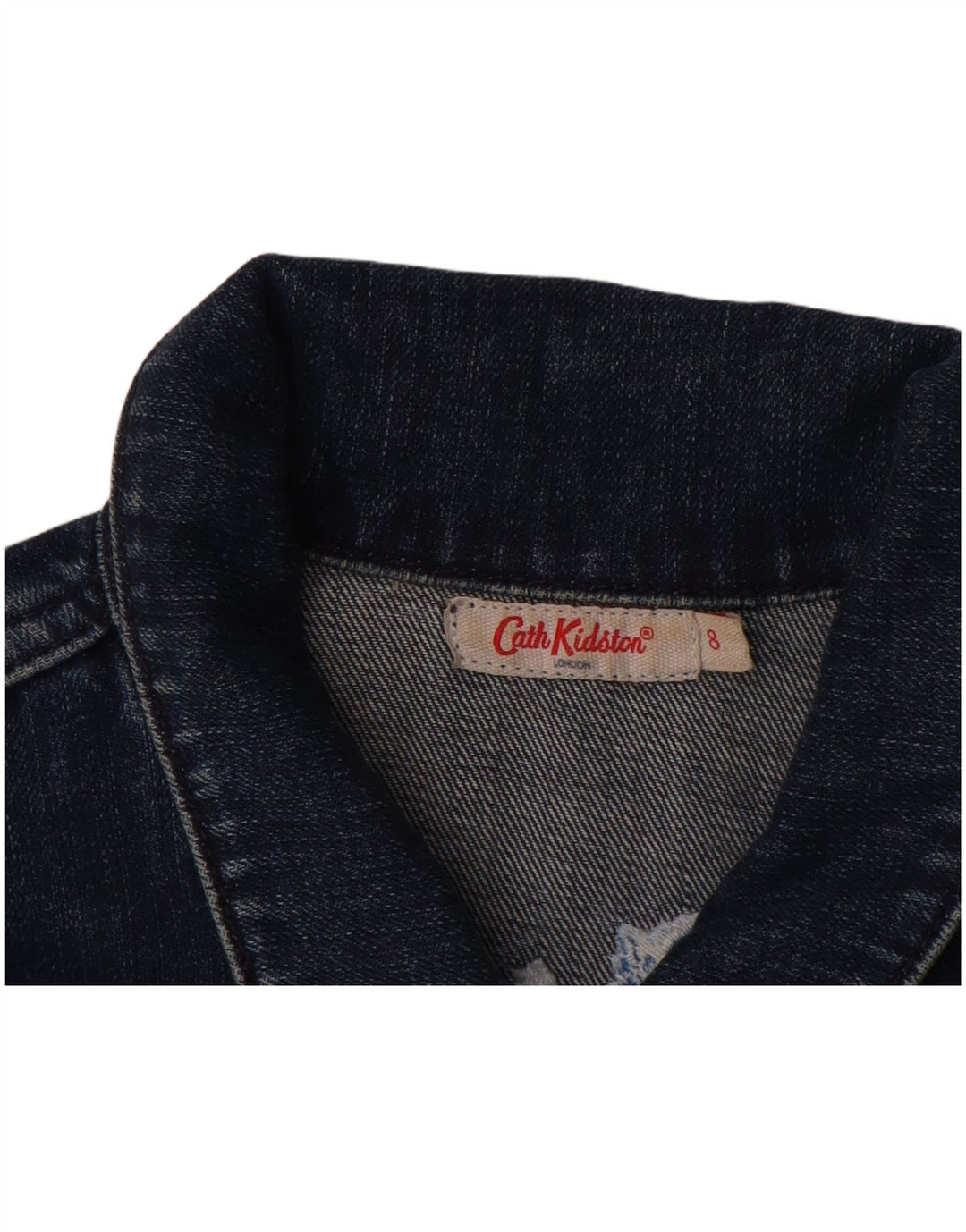 Giacca di jeans da donna Cath Kidston UK 8 Small Cotone floreale blu navy