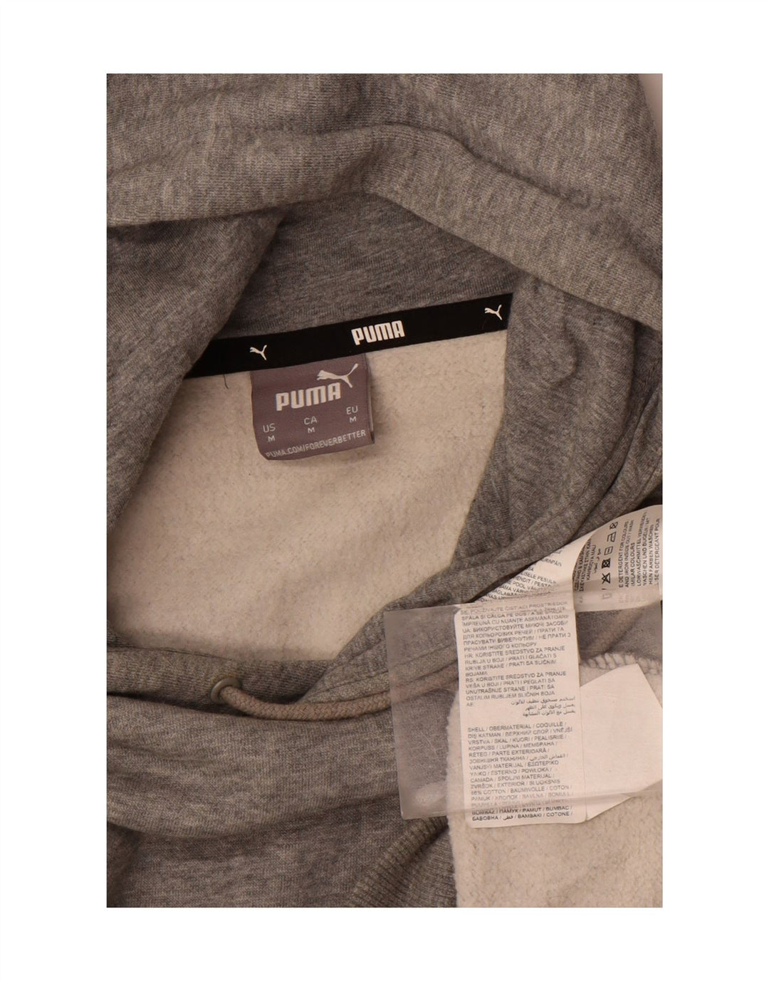 PUMA Mens Graphic Hoodie Jumper Medium Grey Cotton