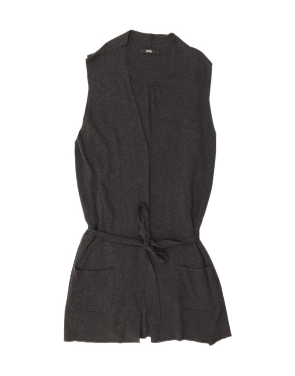 Maglione cardigan senza maniche lungo da donna Marks & Spencer UK 20 2XL Grigio