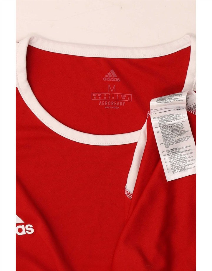 T-shirt Adidas Aeroready da uomo Top in poliestere color block rosso medio