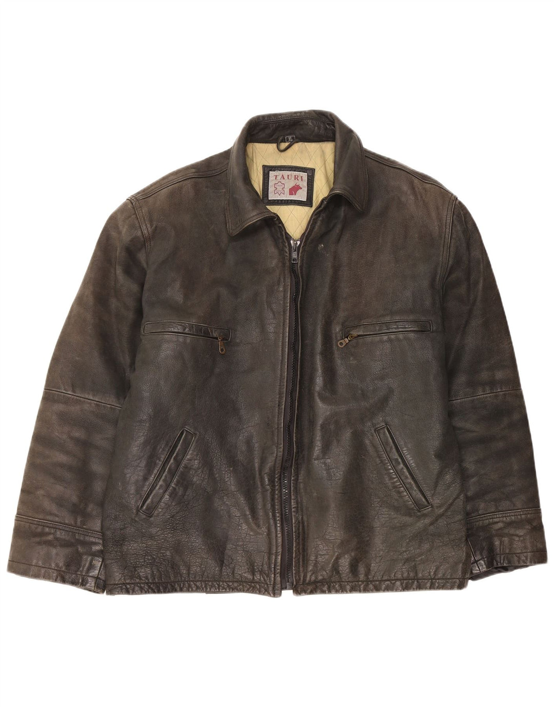 Giacca in pelle da uomo Tauri UK 42 XL Pelle nera