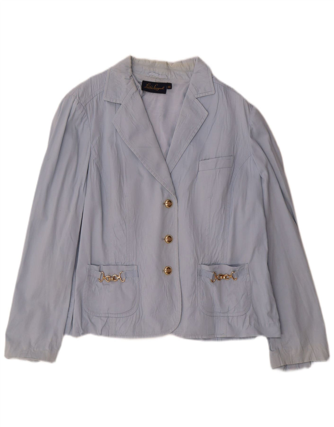 Giacca Blazer 3 Bottoni Donna Luisa Spagnoli IT 48 XL Cotone Blu