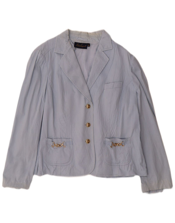 Giacca Blazer 3 Bottoni Donna Luisa Spagnoli IT 48 XL Cotone Blu