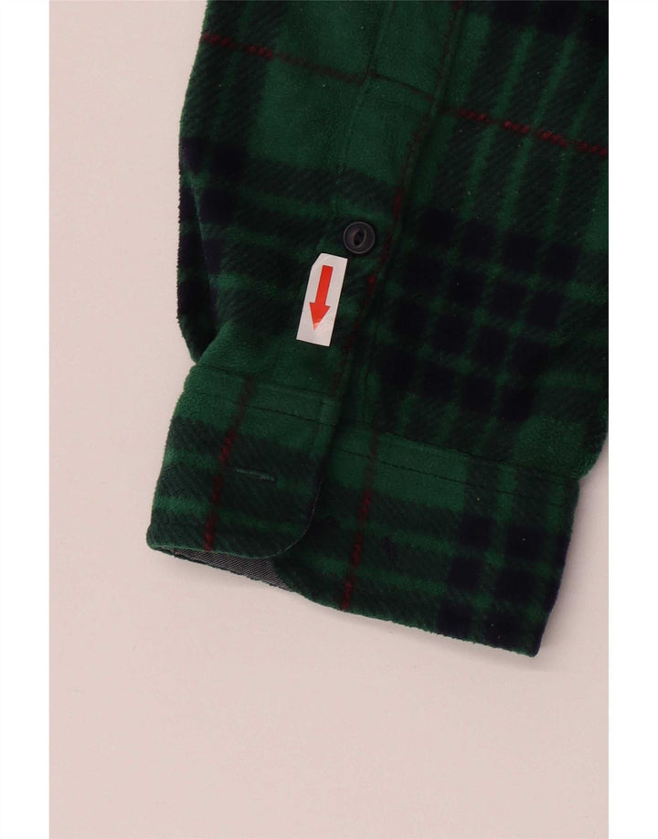 Camicia in pile da uomo L.L.Bean in poliestere a quadri verde medio