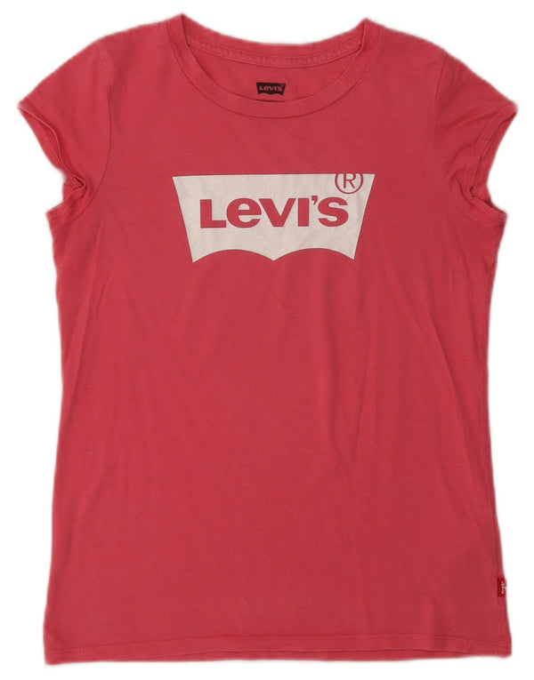 T-shirt grafica per ragazze Levi's Top 13-14 anni in cotone rosa