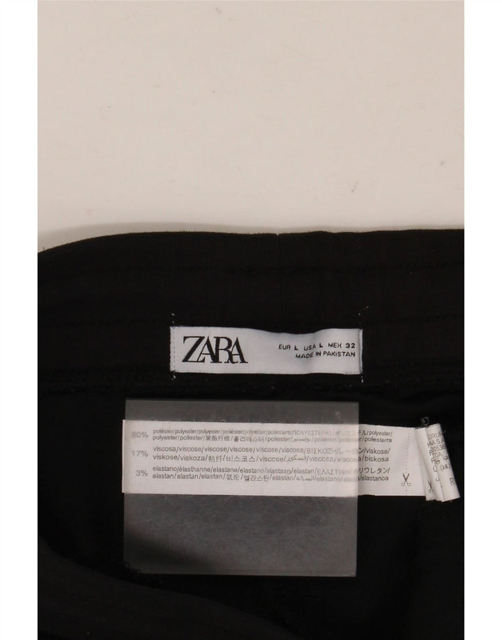 Pantaloni da tuta da donna ZARA Joggers UK 14 Large Nero Poliestere