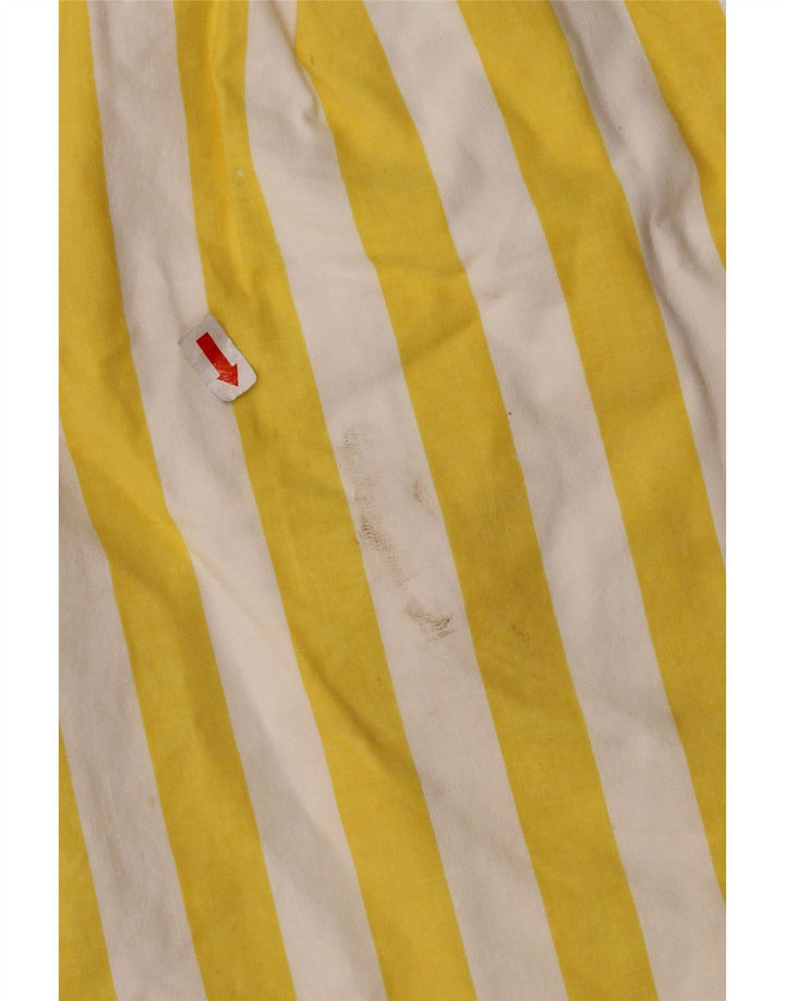 Pantaloncini chino a gamba larga da donna VINTAGE EU 42 Large W30 a righe gialle