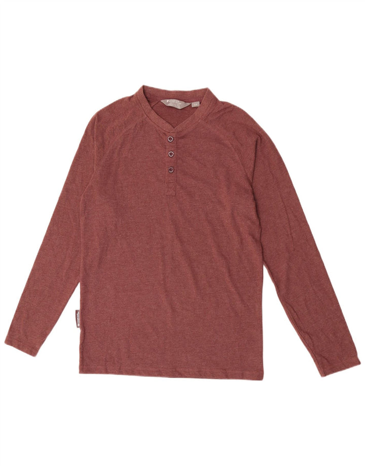 Mountain Warehouse Top da uomo a maniche lunghe piccolo in cotone bordeaux