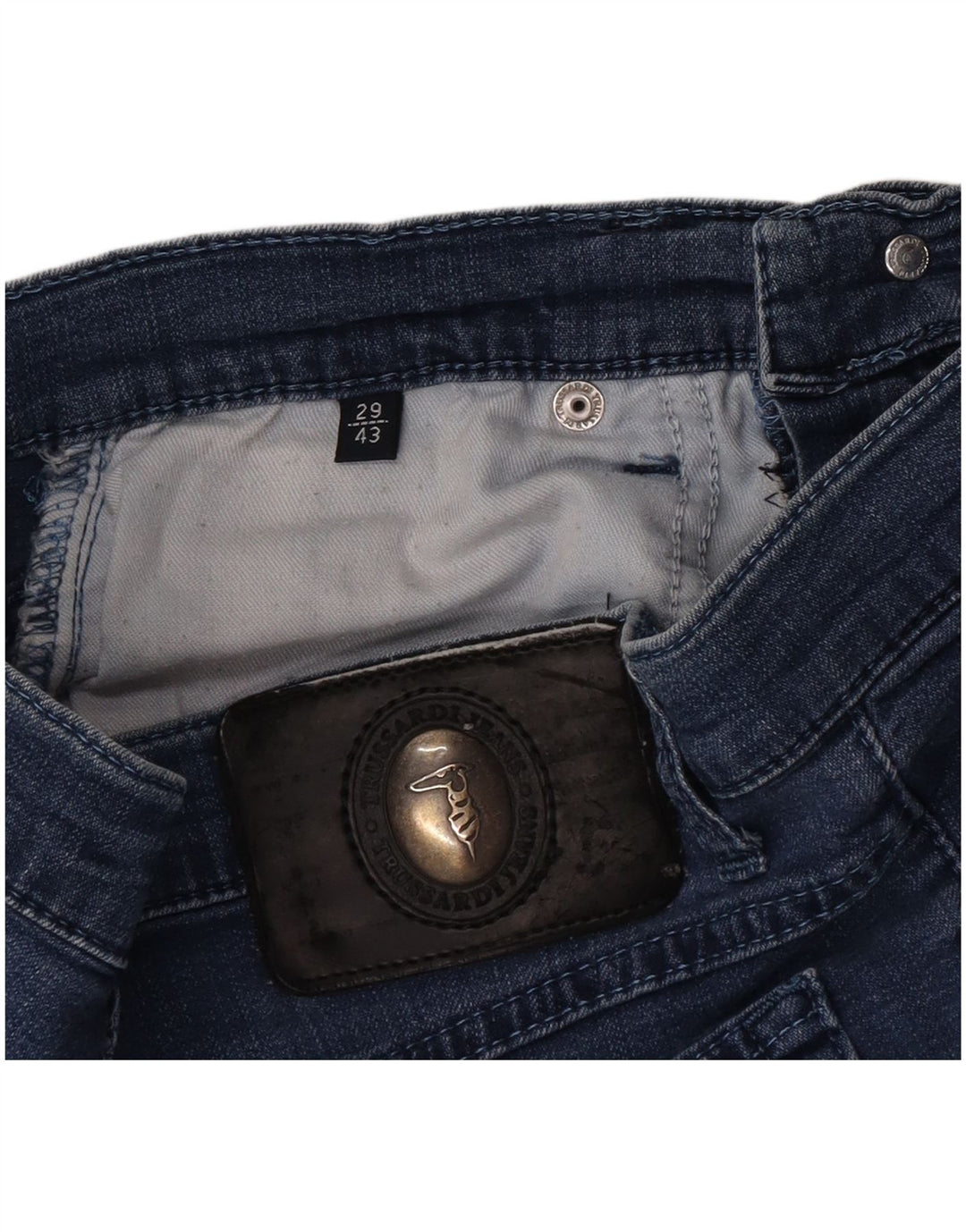 Jeans Trussardi Donna Tapered IT 43 Medio W29 L28 Blu