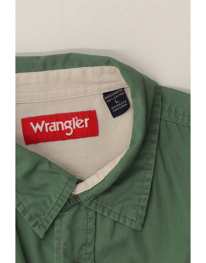 Camicia a maniche corte da uomo Wrangler grande in cotone verde