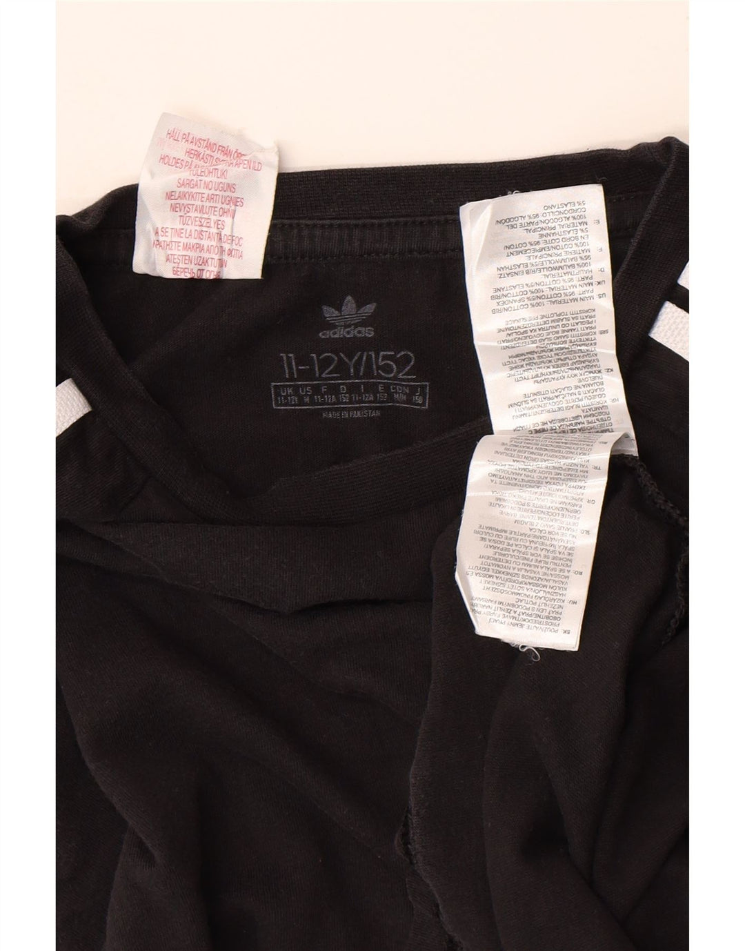 Maglia Adidas da bambino a manica lunga 11-12 anni in cotone nero