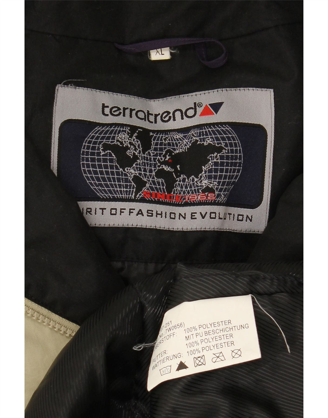 Giacca a vento con cappuccio da uomo VINTAGE UK 42 XL Poliestere beige