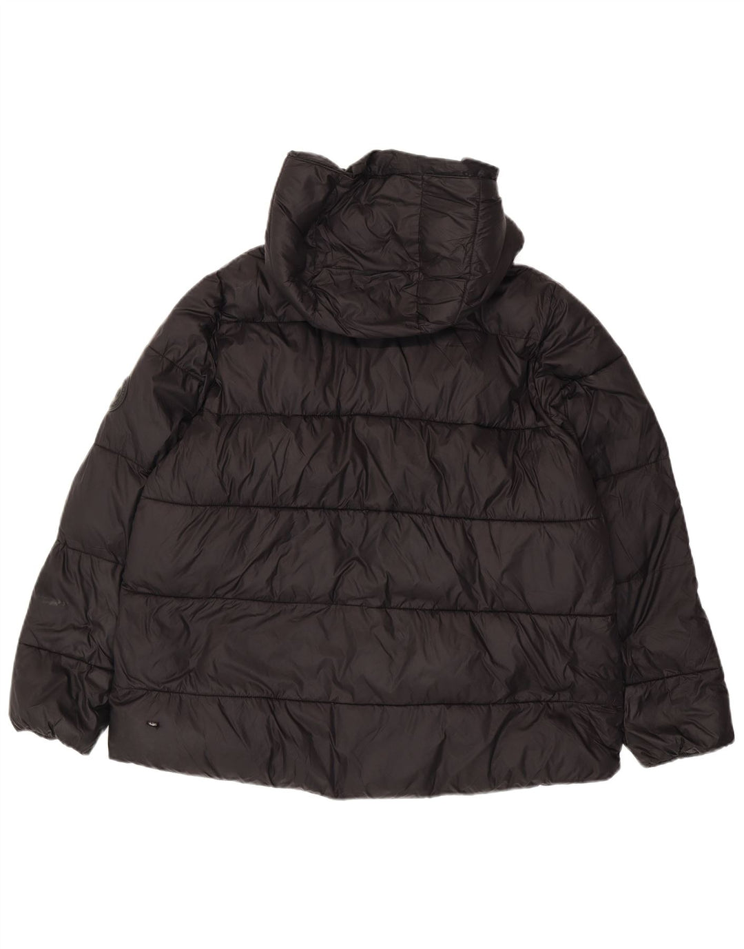 Giacca imbottita con cappuccio da donna Zara UK 16 grande poliestere nero