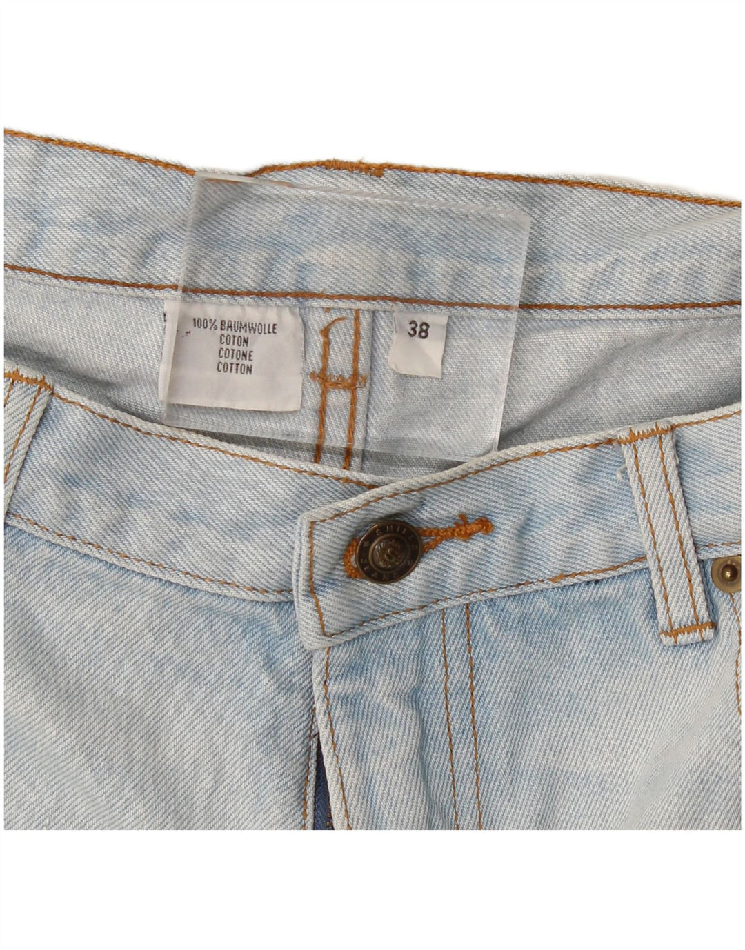 Pantaloncini di jeans vintage da donna W38 XL in cotone blu