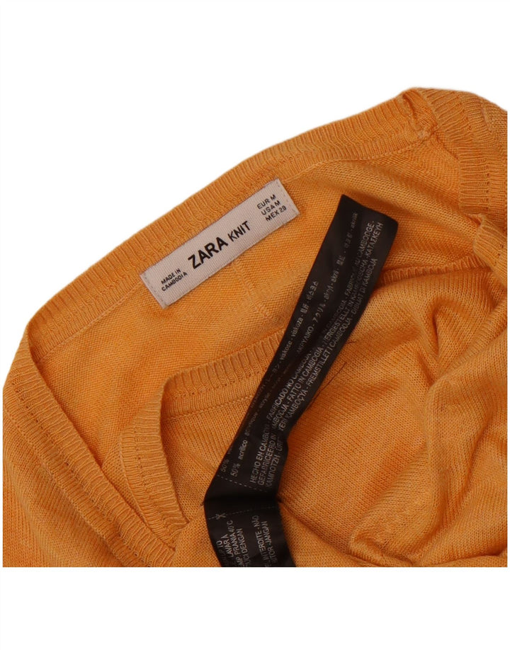 Maglione Zara da donna con scollo a barca UK 12 Viscosa arancione medio