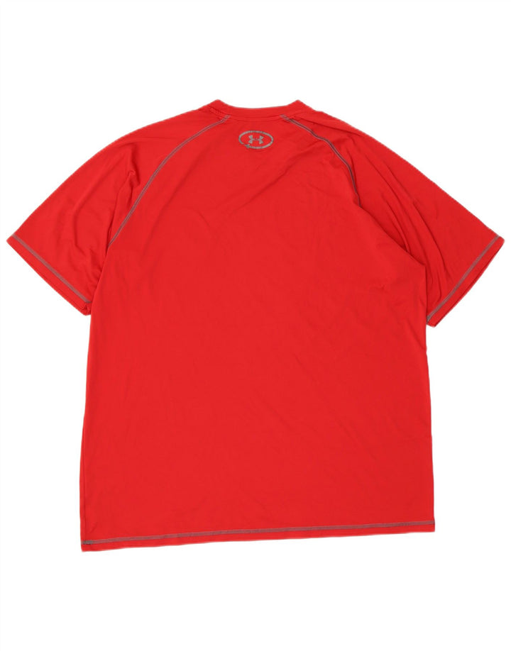 T-shirt da uomo UNDER ARMOUR Heat Gear Top grande rosso in poliestere