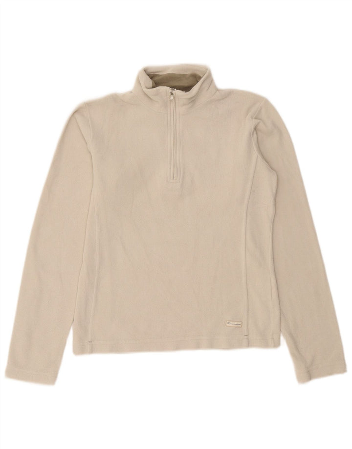 Maglione in pile da donna con collo e zip Champion UK 10 piccolo poliestere beige