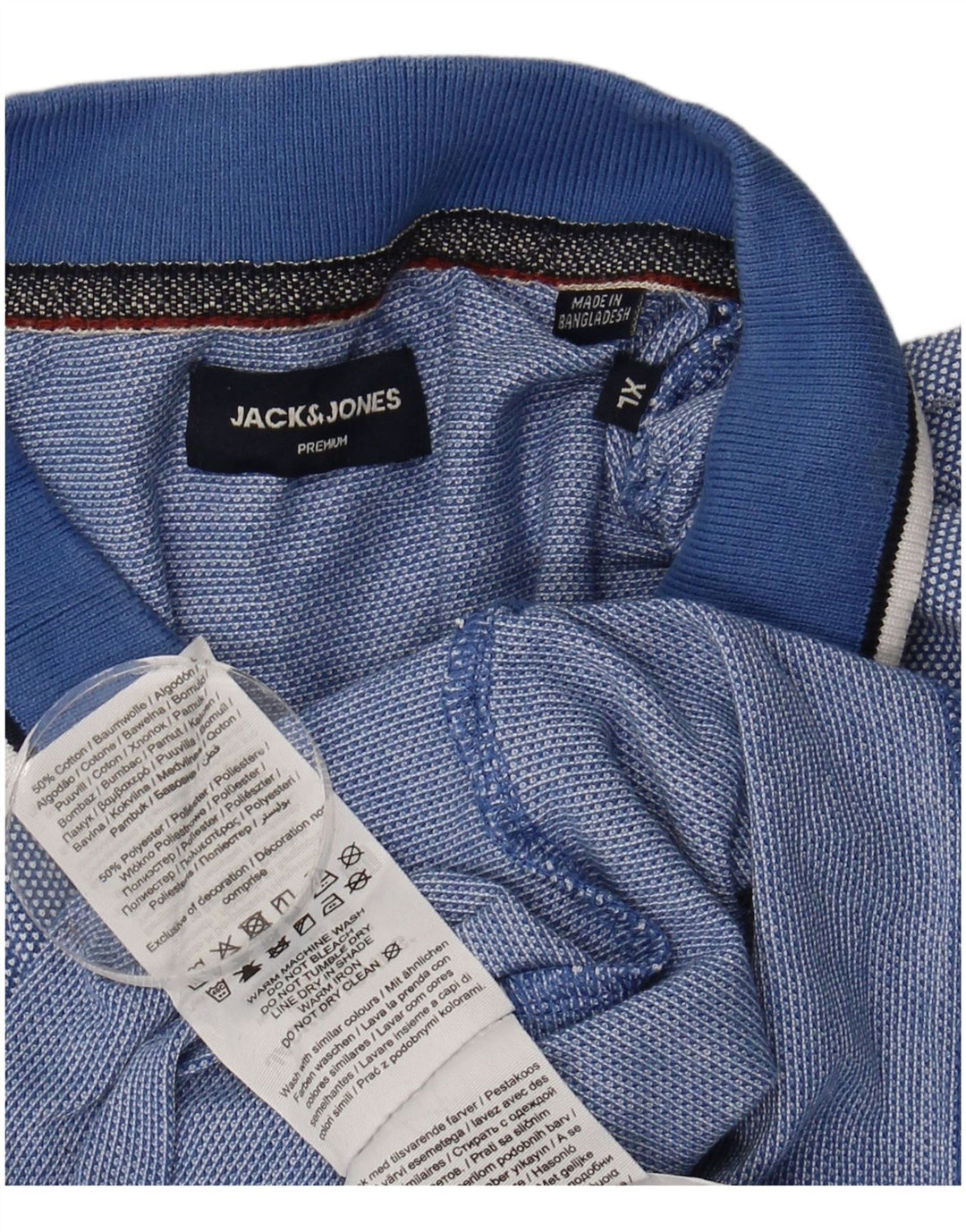 Polo da uomo Jack & Jones XL in cotone blu