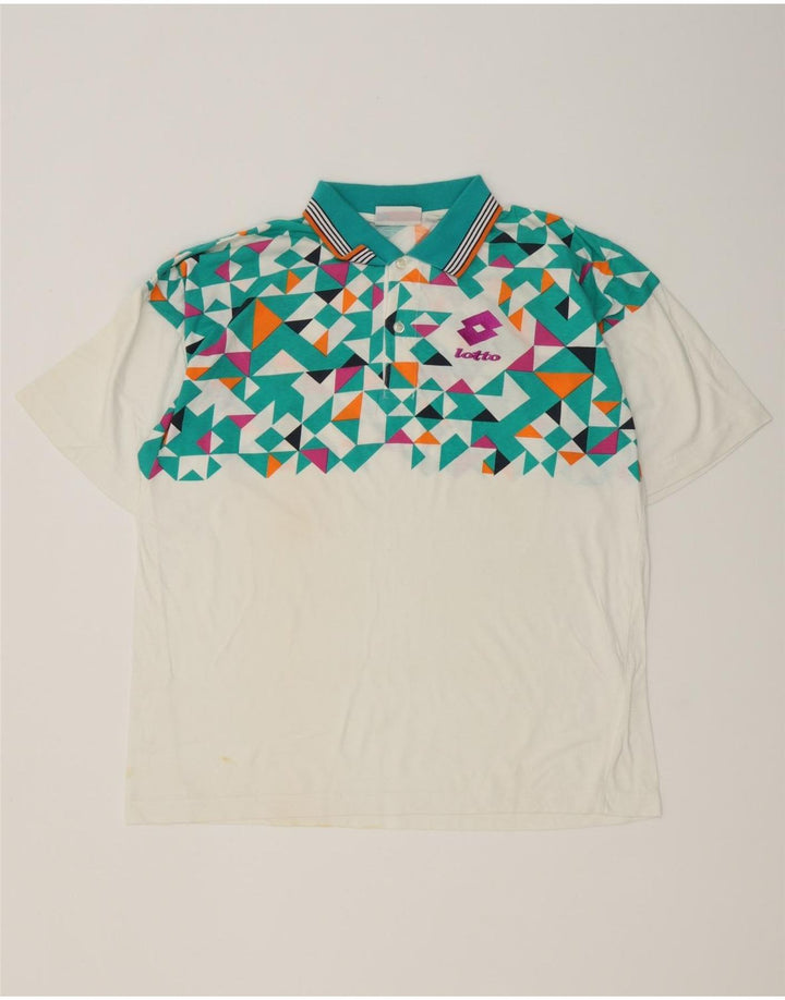 Polo da uomo Lotto Large bianca geometrica