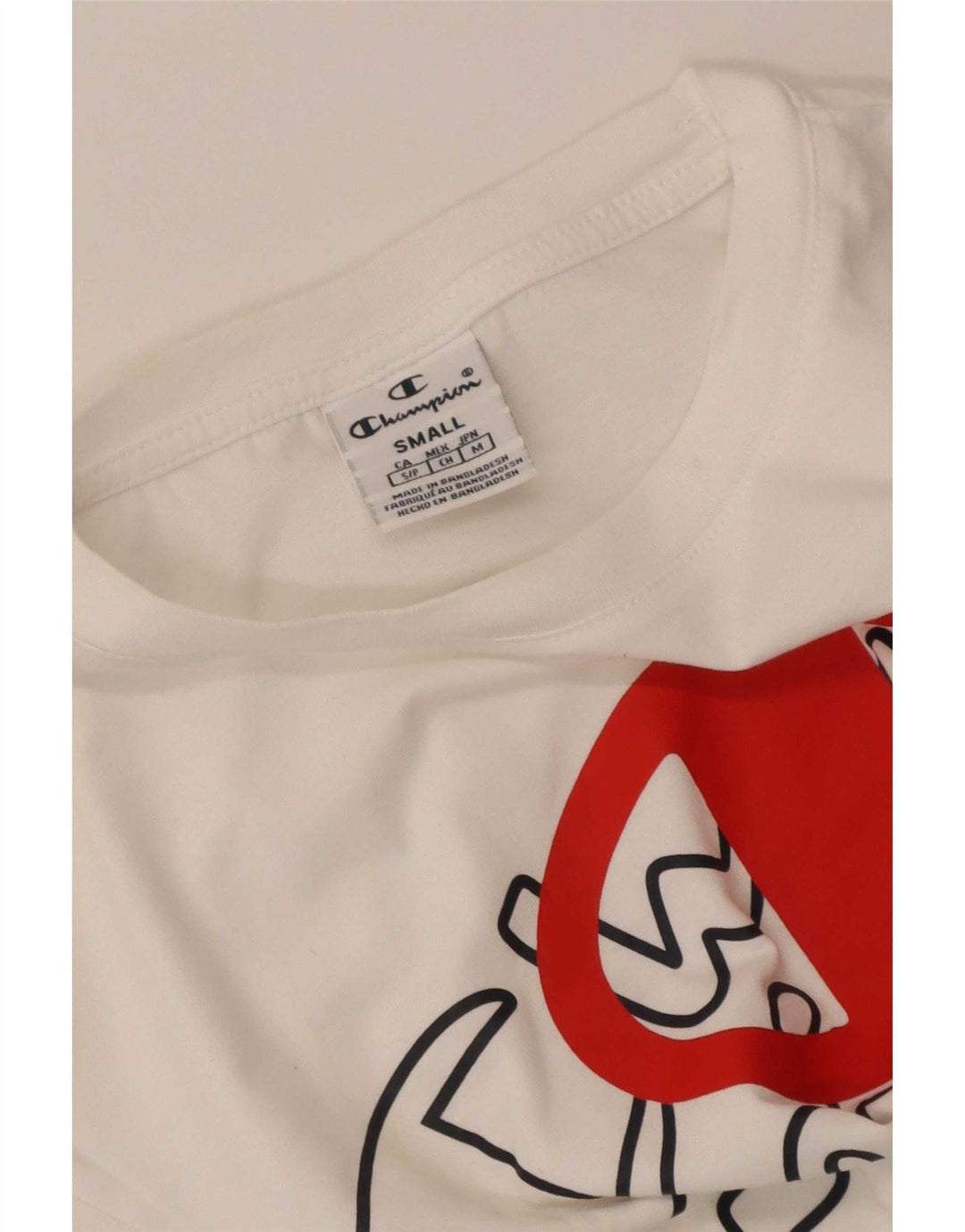 T-shirt grafica da donna Champion Top UK 10 piccola bianca