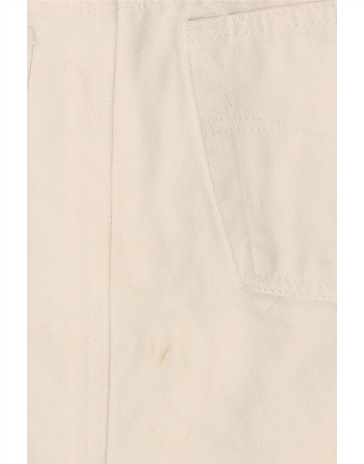 VINTAGE Womens Denim Skirt W30 Medium White Cotton Vintage Vintage and Second-Hand Vintage from Messina Hembry 