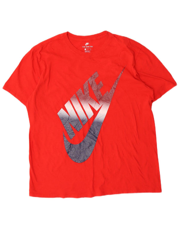 T-shirt grafica Nike da uomo con taglio atletico XL rosso in cotone