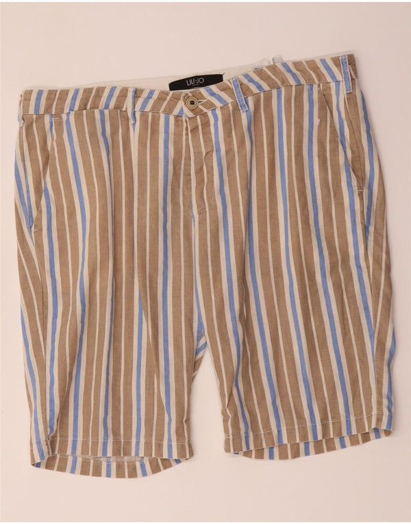 Pantaloncini chino uomo Liu Jo IT 52 XL W38 Cotone a righe beige