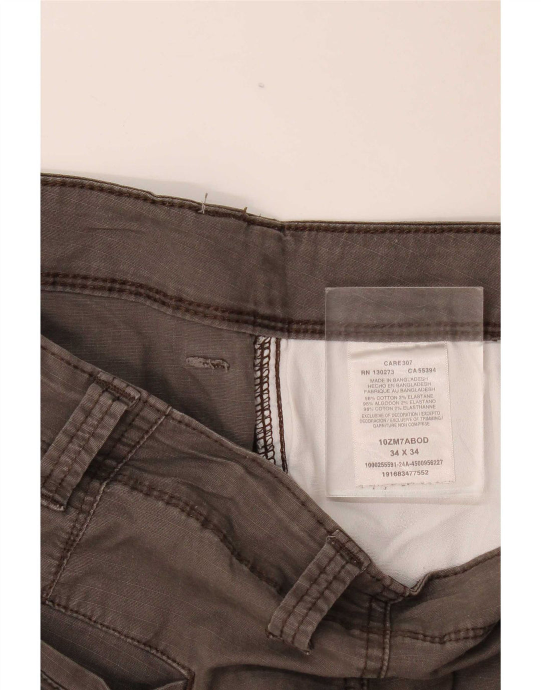 Pantaloni cargo dritti da uomo Wrangler W34 L34 cotone grigio