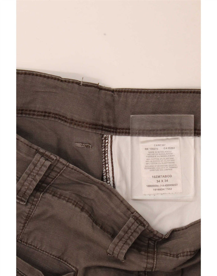 Pantaloni cargo dritti da uomo Wrangler W34 L34 cotone grigio