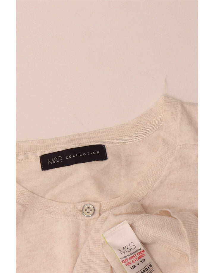 Maglione cardigan da donna Marks & Spencer UK 10 piccolo beige screziato