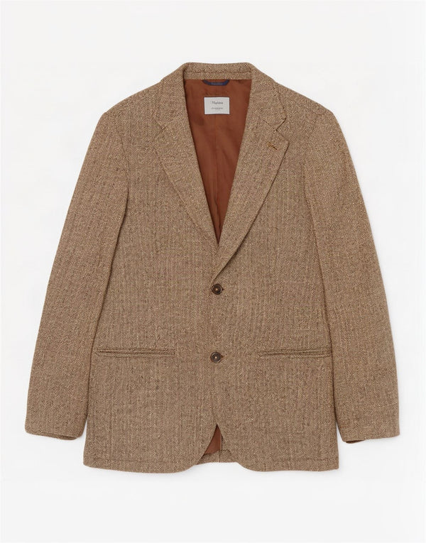 Gap Mens 2 Button Blazer Jacket UK 36 Small Brown Herringbone Polyamide