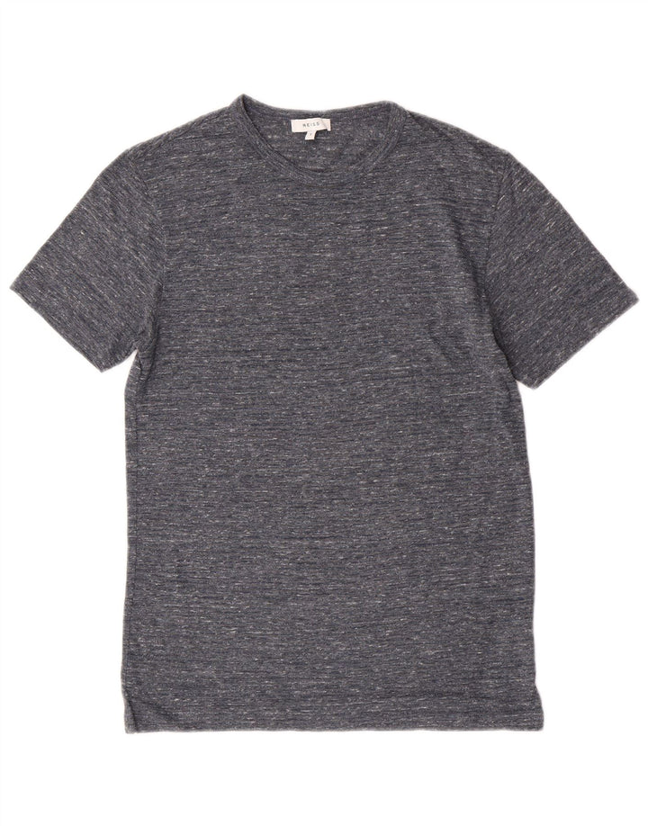 T-shirt da uomo Reiss Top in poliestere chiazzato grigio piccolo