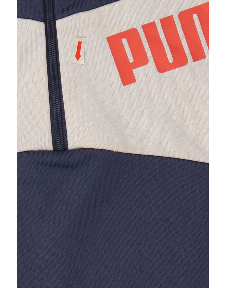 PUMA Felpa con grafica da donna Maglione UK 8 Small Blu navy Colourblock