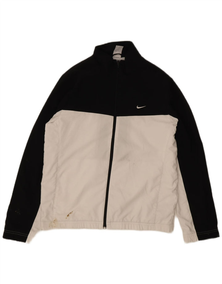 Giacca da ginnastica da uomo Nike, giacca media, colore nero, in poliestere color block