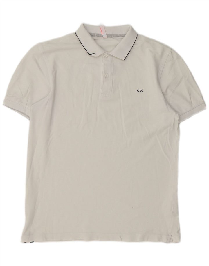 Polo da uomo Sun68 in cotone bianco medio